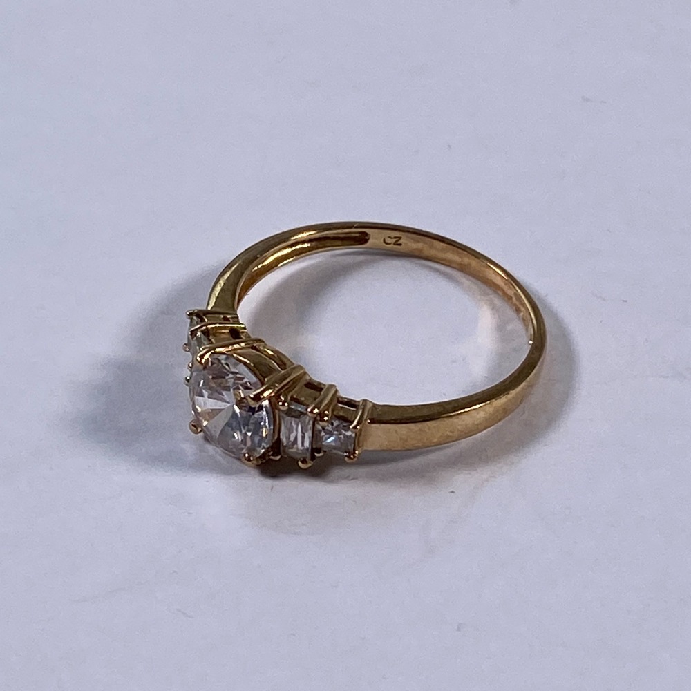 Mens 9ct Gold Octagon CZ ring